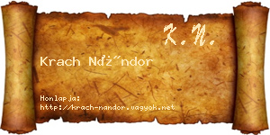 Krach Nándor névjegykártya